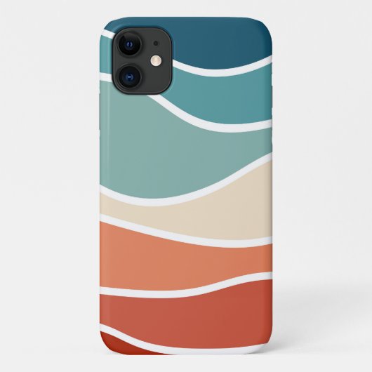 カラフルなレトロスタイルの波 Case-Mate iPhoneケース (裏面)