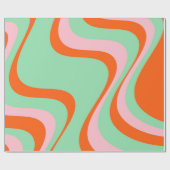 カラフルなレトロスワール グルーヴィー Y2K パターン ラッピングペーパー (フラット)