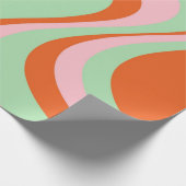 カラフルなレトロスワール グルーヴィー Y2K パターン ラッピングペーパー (角)