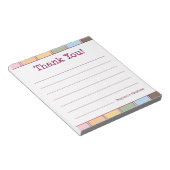 カラフルなレトロデザイン 感謝の気持ちを伝える お名前入り罫線入りノート ノートパッド (アングル)