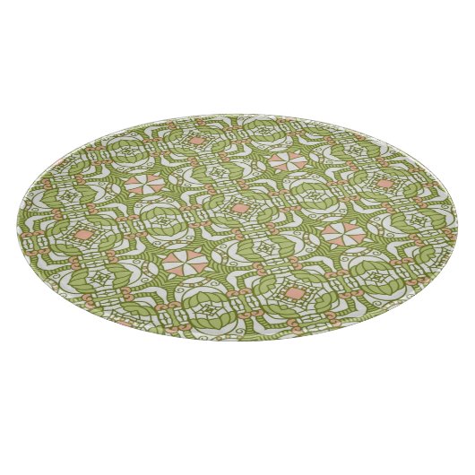 カラフルなレトロパターン背景2 カッティングボード (角)