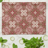 カラフルなレトロパターン背景4 キッチンタオル (折り畳み)