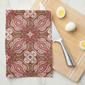 カラフルなレトロパターン背景4 キッチンタオル (四つ折り)