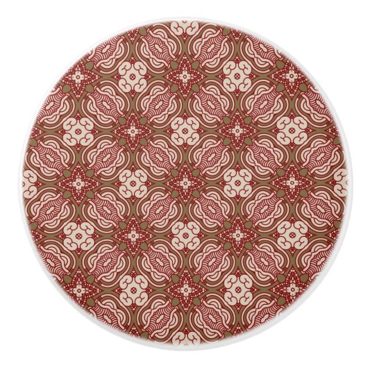 カラフルなレトロパターン背景4 セラミックノブ (正面)