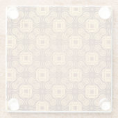 カラフルなレトロパターン背景 ガラスコースター (裏面)