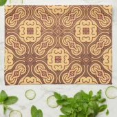 カラフルなレトロパターン背景 キッチンタオル (折り畳み)