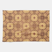 カラフルなレトロパターン背景 キッチンタオル (横)