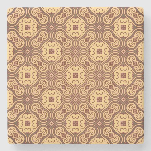 カラフルなレトロパターン背景 ストーンコースター (正面)