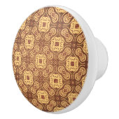 カラフルなレトロパターン背景 セラミックノブ (右)