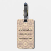 カラフルなレトロパターン背景 ラゲッジタグ (裏面縦)