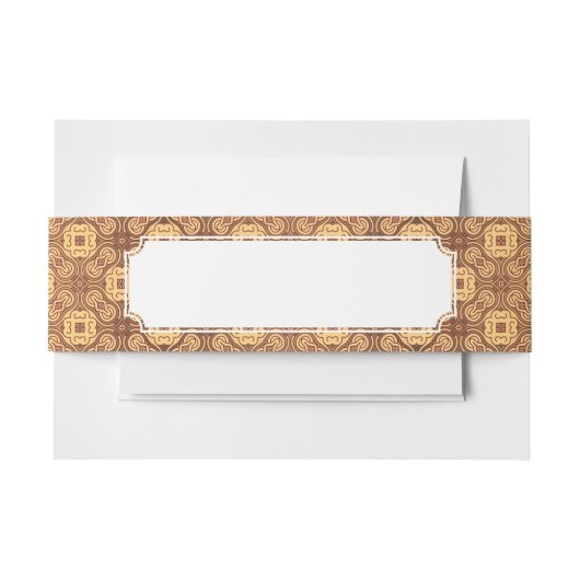 カラフルなレトロパターン背景 招待状ベリーバンド (正面例)