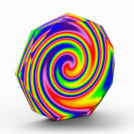 カラフルなレトロヒッピースパイラルレインボースワール フォトブロック