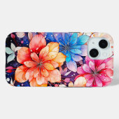 カラフルなレトロフラワーアート Case-Mate iPhoneケース (裏面 (横))