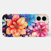 カラフルなレトロフラワーアート Case-Mate iPhoneケース (裏面 (横))