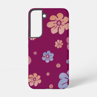 カラフルなレトロフラワーパターン | かわいいグルービーフローラル SAMSUNG GALAXY S22ケース