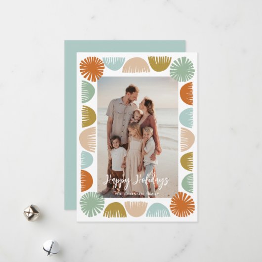 カラフルなレトロフレーム写真 シーズンカード (正面/裏面インサイチュ)