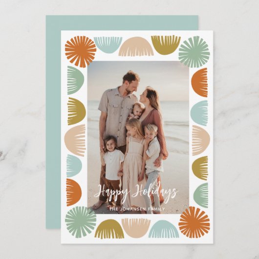 カラフルなレトロフレーム写真 シーズンカード (正面/裏面)