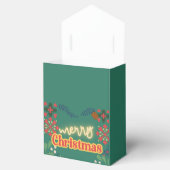 カラフルなレトロモダンなクリスマスパーティーの招待状F フェイバーボックス (オープン)