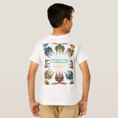 カラフルなレトロロボット 男の子の誕生日パーティー Tシャツ (裏面フル)