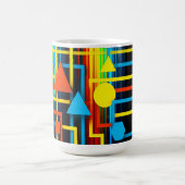 カラフルなレトロ幾何学抽象 コーヒーマグカップ (中央)