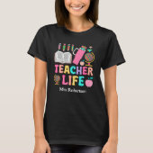 カラフルなレトロ教師の引用Tシャツ Tシャツ (正面)