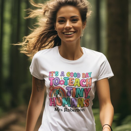 カラフルなレトロ教師の引用Tシャツ Tシャツ