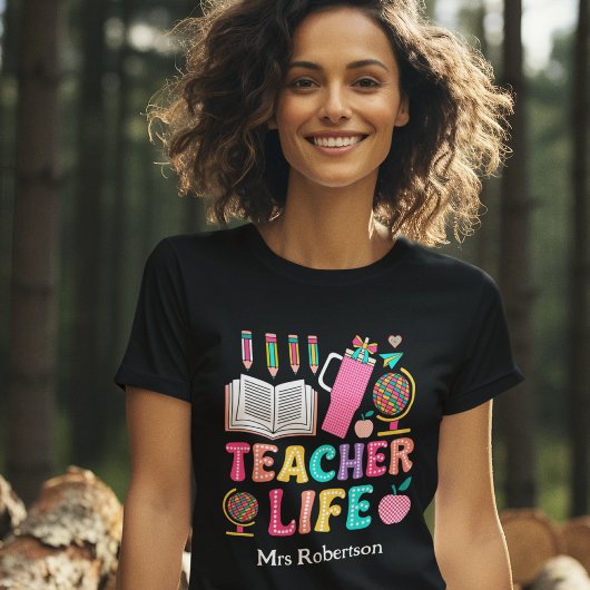 カラフルなレトロ教師の引用Tシャツ Tシャツ