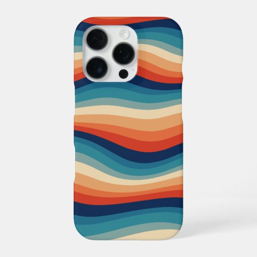 カラフルなレトロ波レトロ iPhoneケース (裏面)