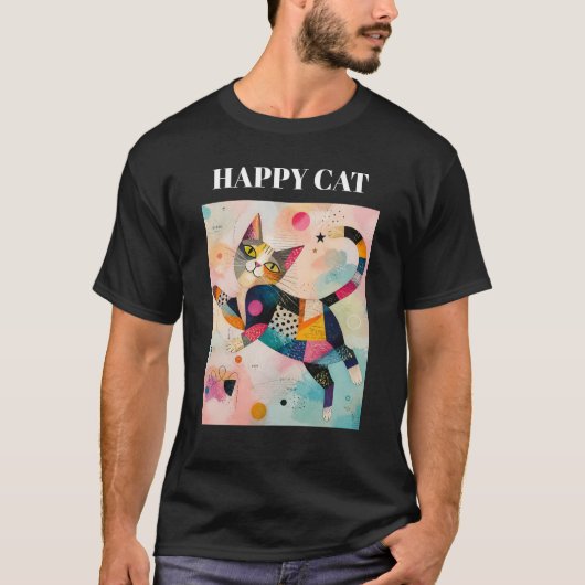 カラフルなレトロ猫Tシャツ Tシャツ (正面)