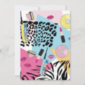 カラフルなレトロ90年代 1990年代のバースデーパーティー ナインティーズ 招待状 (裏面)