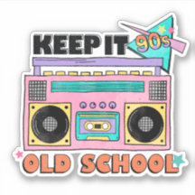 カラフルなレトロ90'sネオンブームボックス オールドスクールを貫く