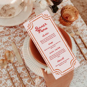 カラフルなレトロ ハンドライティング ウェディング フラット メニュー