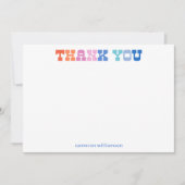 カラフルなレトロ 西部風 タイポグラフィー オーダーメイド サンキューカード (正面)