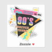 カラフルなレトロ 90年代生まれの若さは永遠に シール (シート)