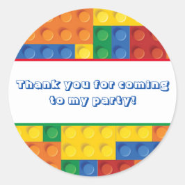 カラフルなレンガのビルディングブロックの誕生日プレゼント ラウンドシール