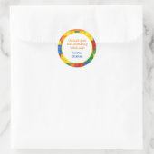 カラフルなレンガのビルディングブロックの誕生日プレゼント ラウンドシール (バッグ)