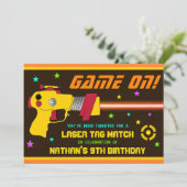 カラフルなレーザータグ キッズの誕生日パーティーの招待状 招待状 (スタンド正面)