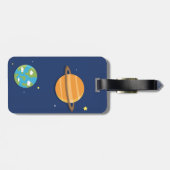 カラフルなロケット宇宙船、子供のための宇宙 ラゲッジタグ (裏面横)