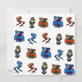 カラフルなロボットの誕生日パーティー招待状 招待状 (裏面)