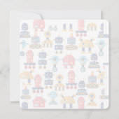 カラフルなロボットをテーマにした誕生日パーティーの招待状 招待状 (裏面)