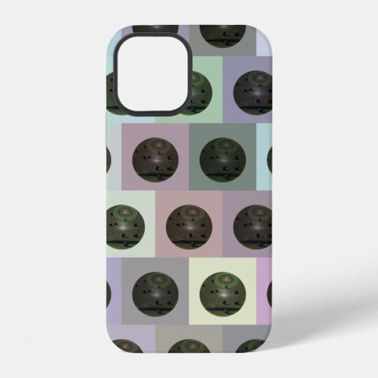 カラフルなローンボウル柄、 iPhoneケース (裏面)