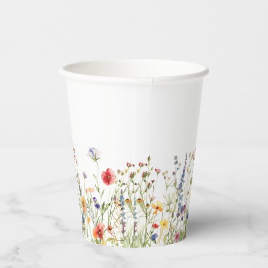 カラフルなワイルドフラワーのウェディング 紙コップ (右)