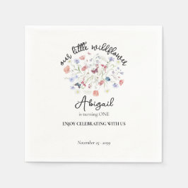 カラフルなワイルドフラワーのセンターピース 1歳の誕生日パーティー スタンダードカクテルナプキン