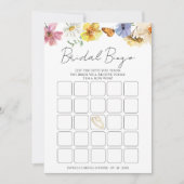 カラフルなワイルドフラワーのブライダルシャワービンゴゲームカード 招待状 (正面)