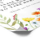 カラフルなワイルドフラワーのブーケ バー 花のバー 看板 ポスター (角)