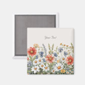 カラフルなワイルドフラワーのマグネット マグネット (正面/裏面)