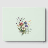 カラフルなワイルドフラワーの花のブライズシャワー ゲストブック (裏面)