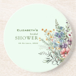カラフルなワイルドフラワーの花のブライズシャワー コースター