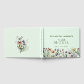 カラフルなワイルドフラワーの花束を使った華やかなブライダルシャワー ゲストブック (全面)