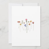 カラフルなワイルドフラワーの10歳誕生日パーティー 招待状 (裏面)